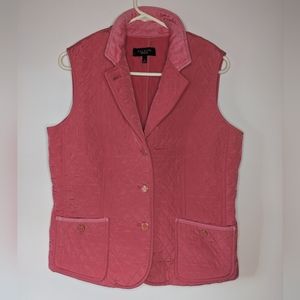 Talbots pink quilted vest